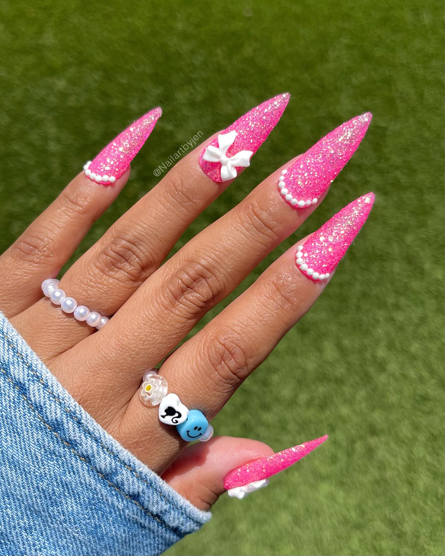 Barbie Glitter Nails | Beauty Birdie