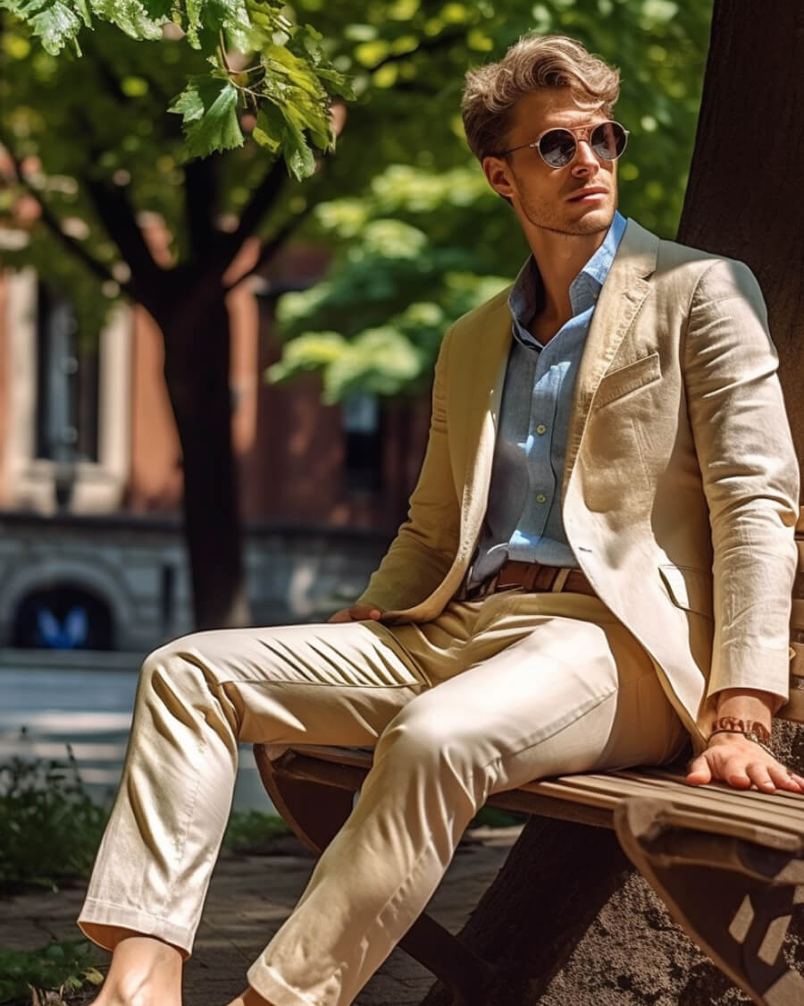 Beige linen suit | Beauty Birdie