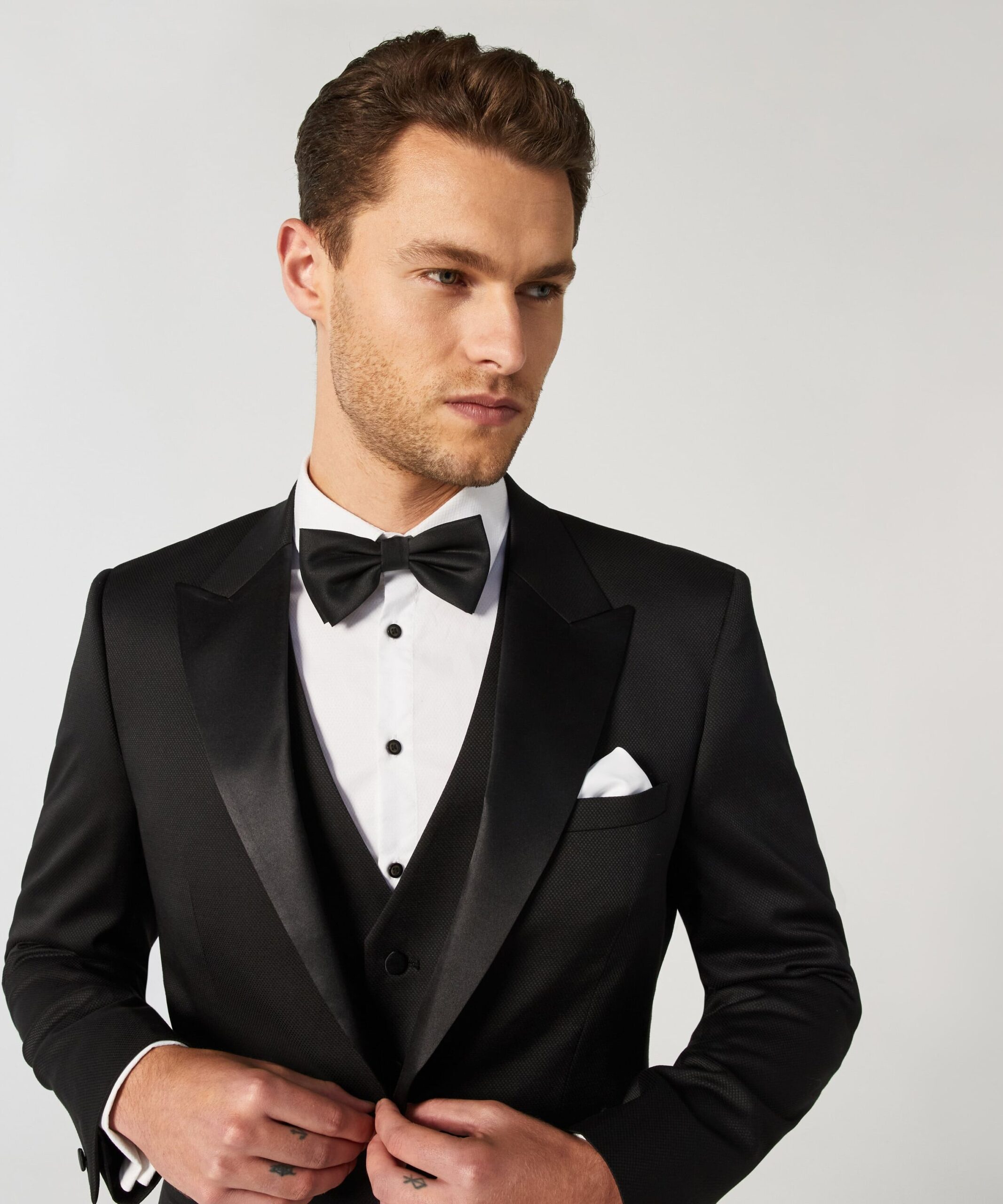 Black tuxedo with satin lapels scaled | Beauty Birdie