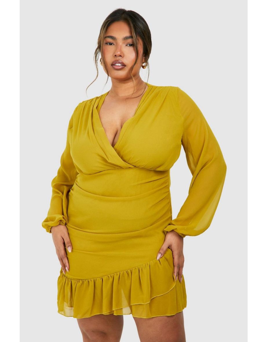 Chiffon Wrap Dress Plus Size | Beauty Birdie