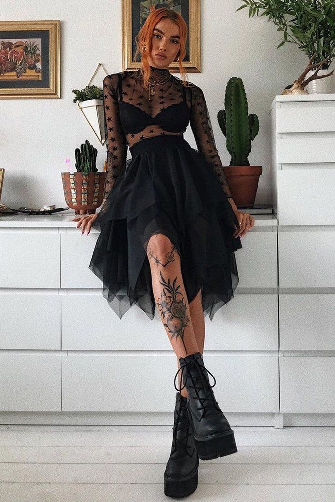 Layered Tulle Skirt and Combat Boots | Beauty Birdie