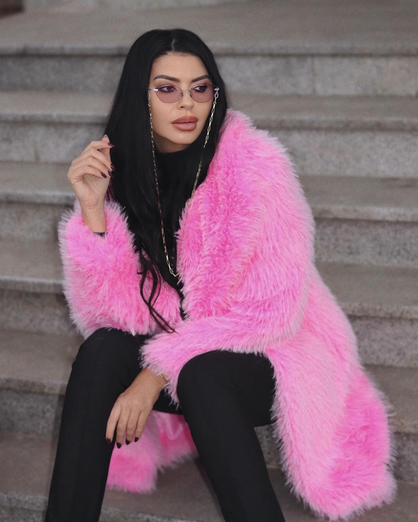 Pink Faux Fur Coat | Beauty Birdie