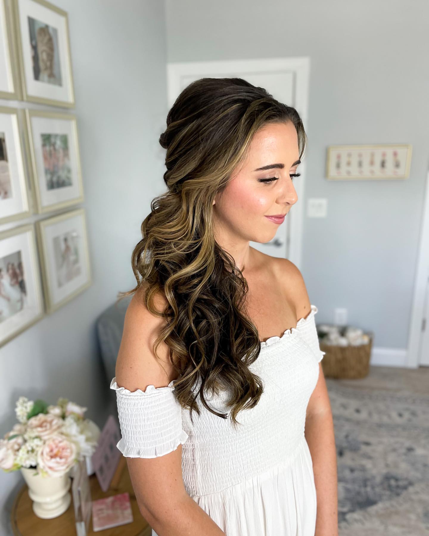 Side Swept Curls wedding | Beauty Birdie