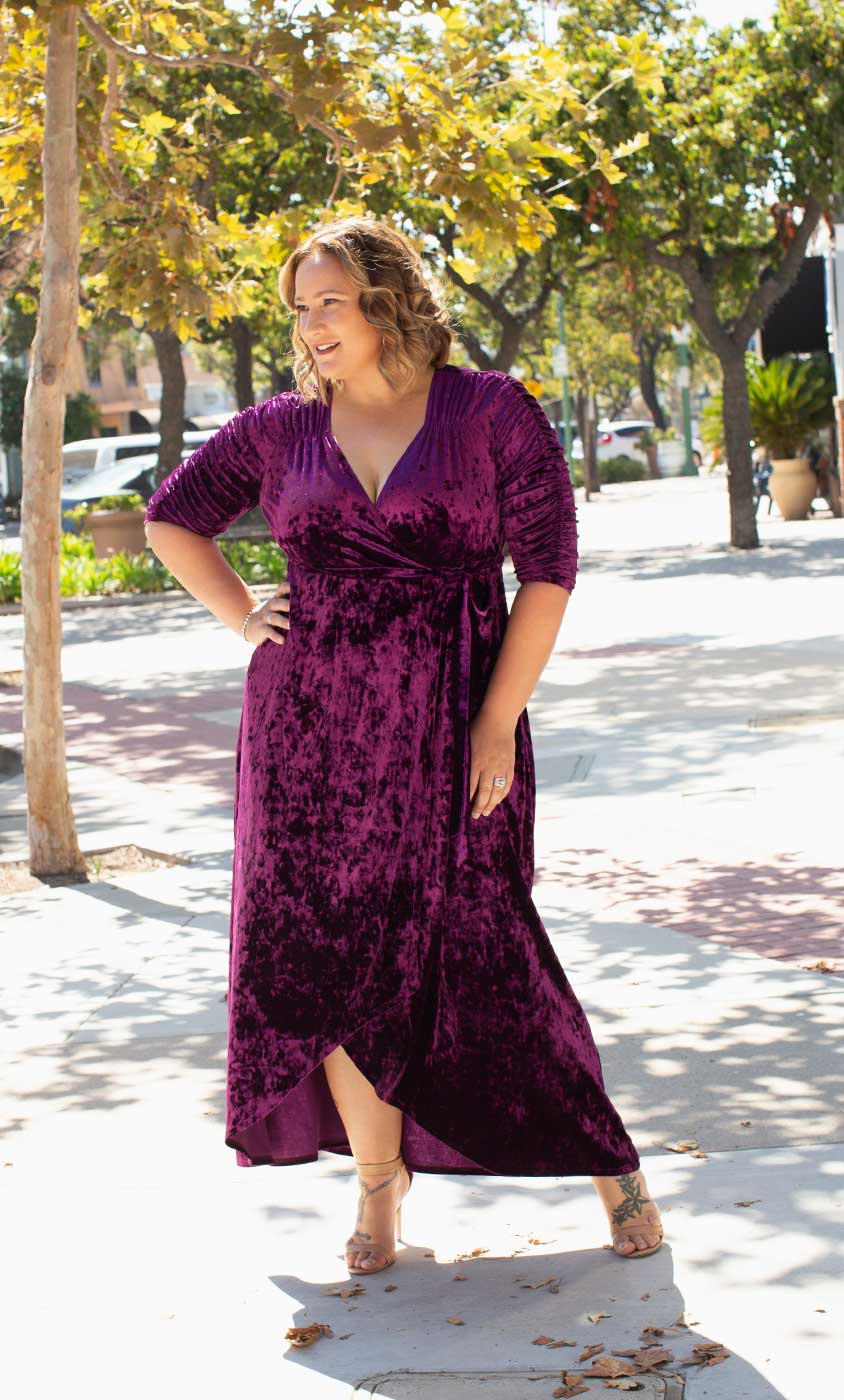 Velvet Wrap Dress | Beauty Birdie