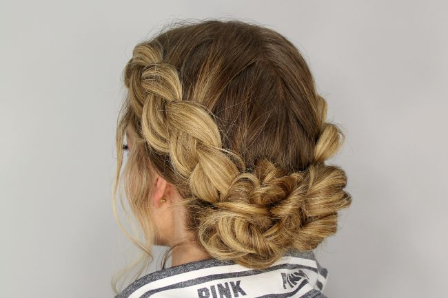 Wraparound Braid on a Low Messy Bun | Beauty Birdie