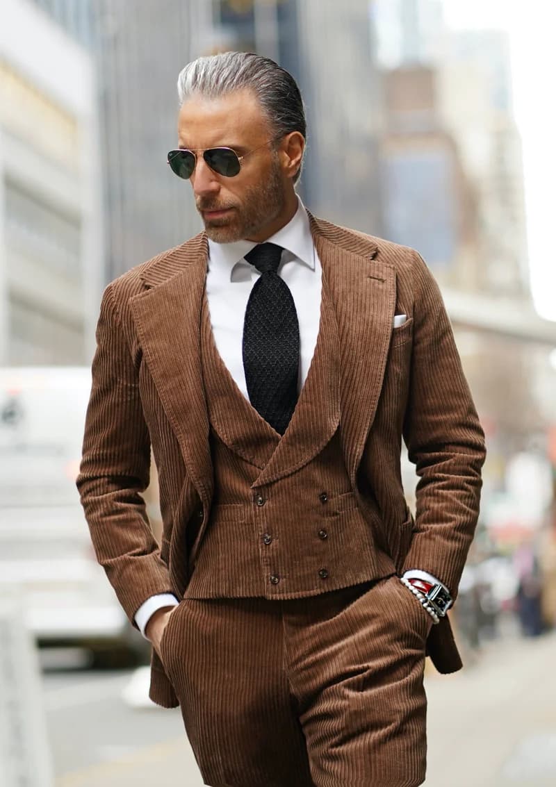 brown corduroy suit | Beauty Birdie