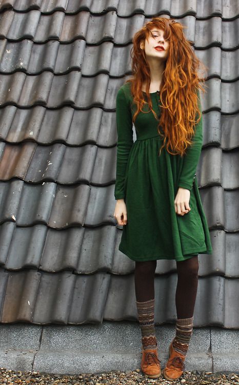 ginger in green dress | Beauty Birdie