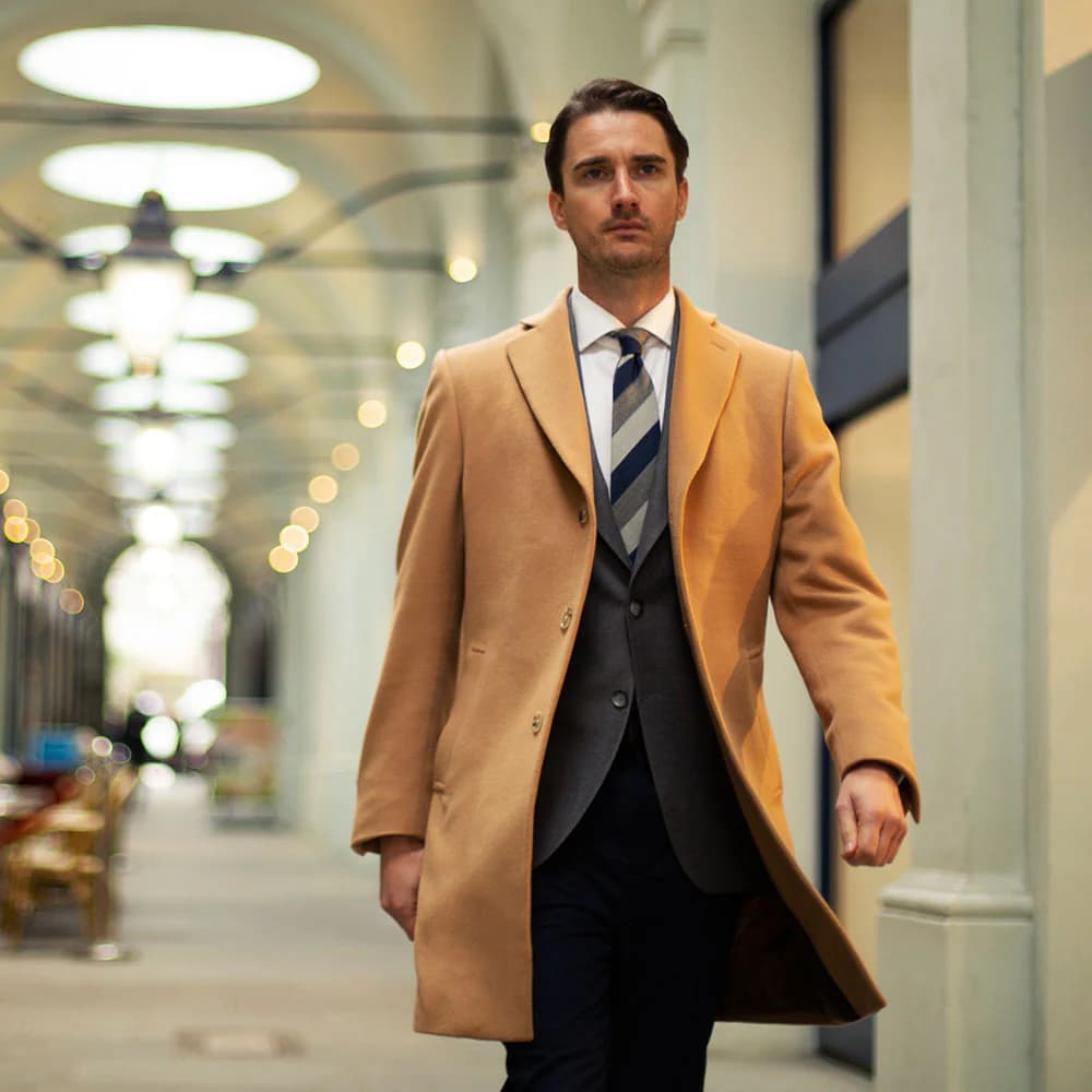 tailored camel overcoat | Beauty Birdie