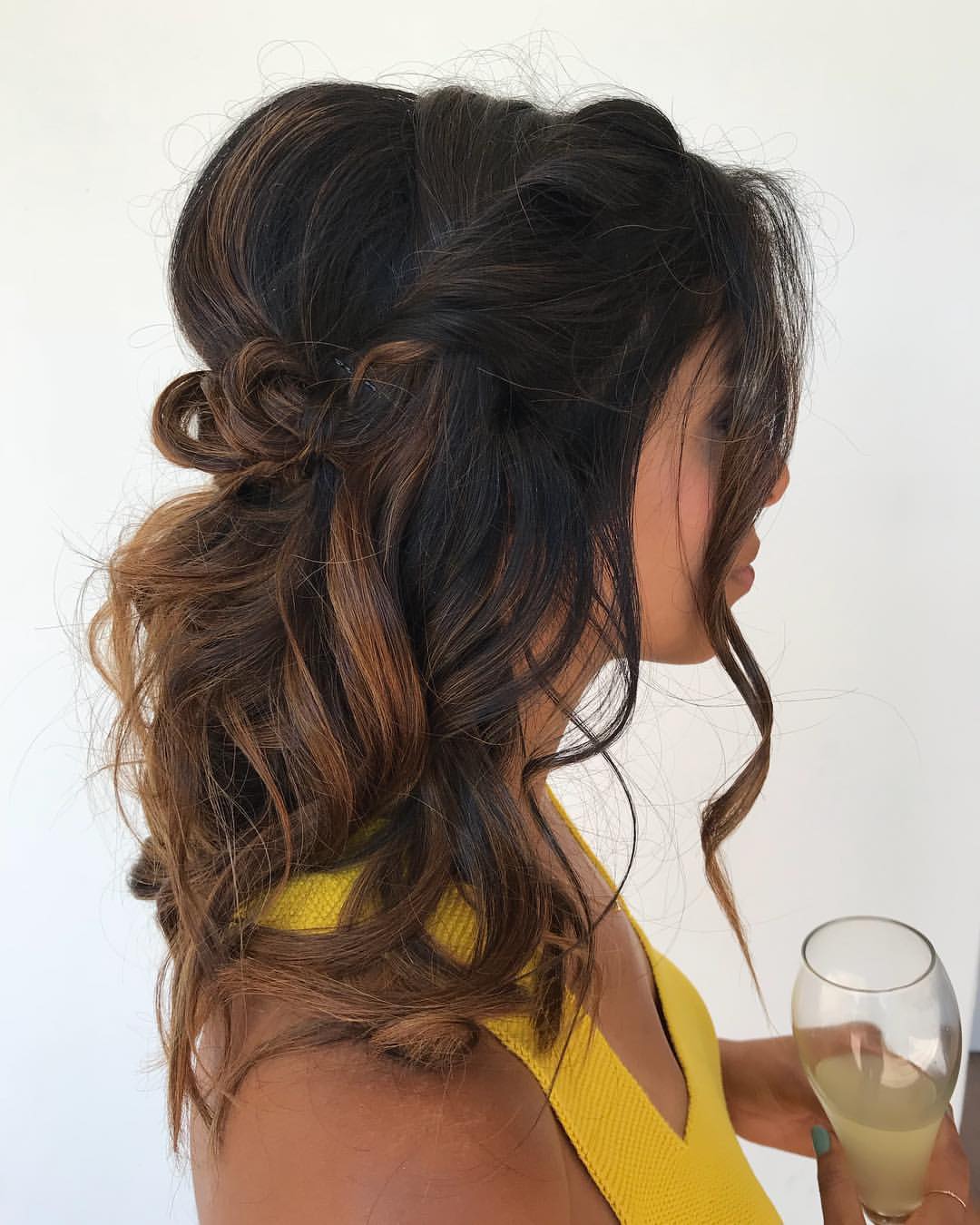 twisted half updo wedding | Beauty Birdie